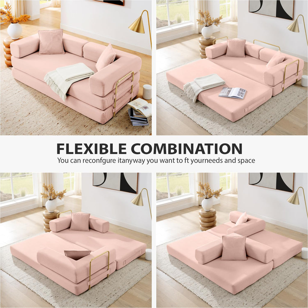 Pink Futon Sleeper Sofa Bed J129