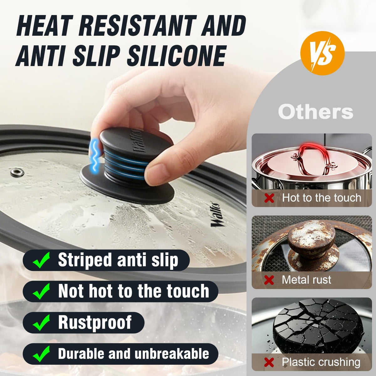 Universal Pan Lid with Heat Resistant Silicone Rim and Tempered Glass, Fits 8" to 12" Cookware X169207