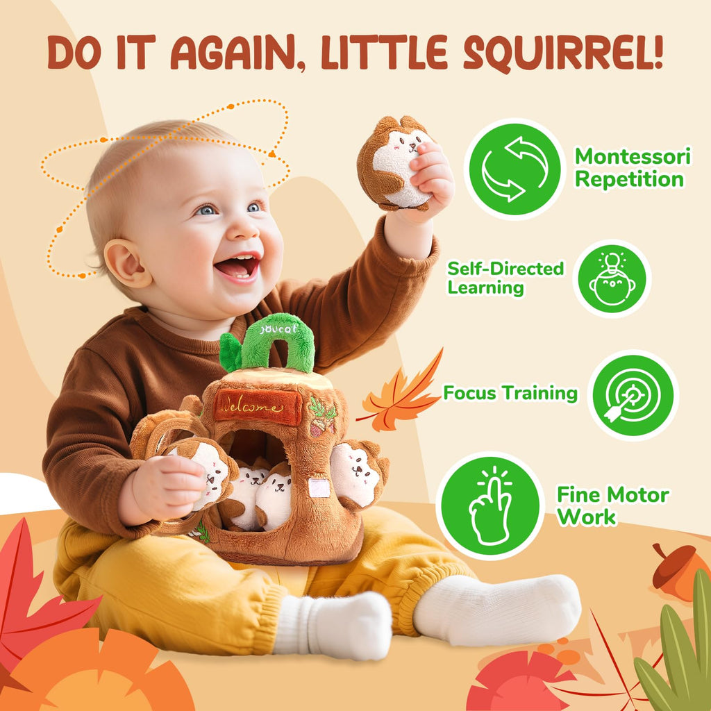 Soft Treehouse 5 Sensory Squirrels Rattle H33777
