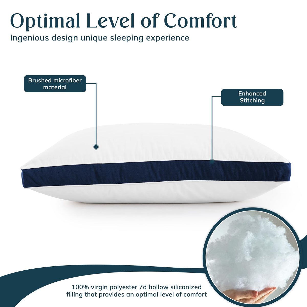 King 2 Pack Down Alternative Gusseted Pillows D12052