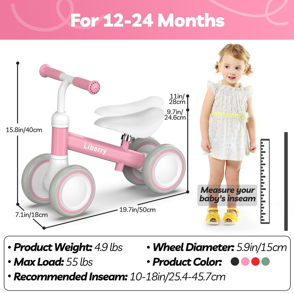 Pink Adjustable Baby Balance Bike Z906