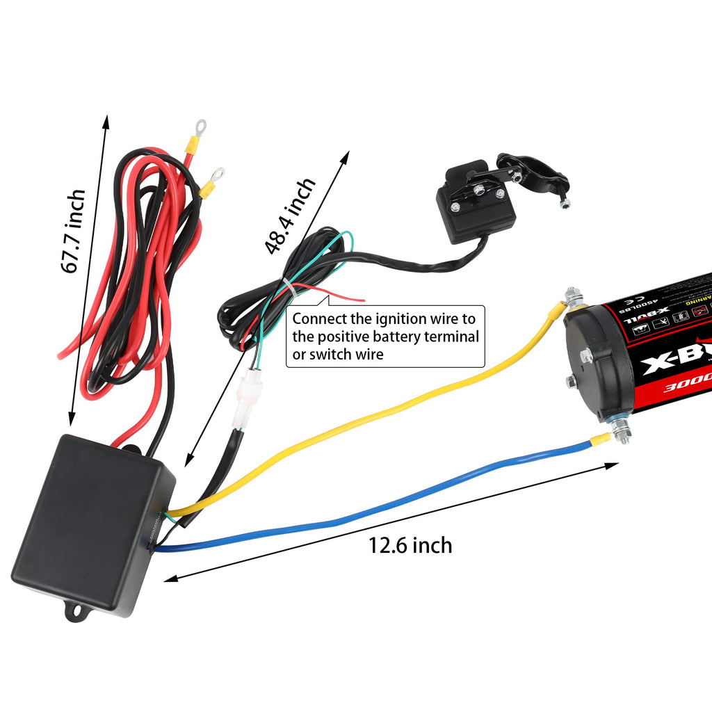 12V 3000LBS Synthetic Rope Electric Winch with Mounting Bracket B6875