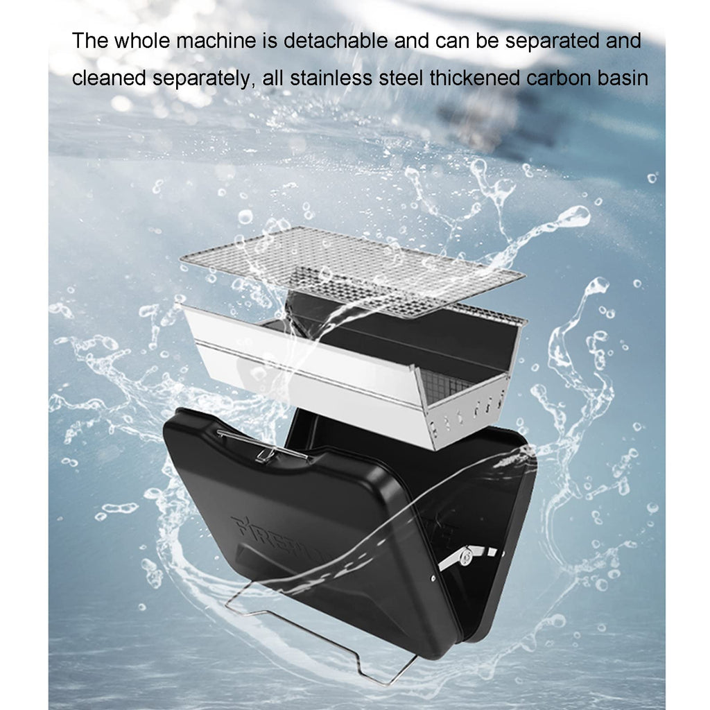Foldable Portable Stainless Steel Charcoal BBQ Grill C89382