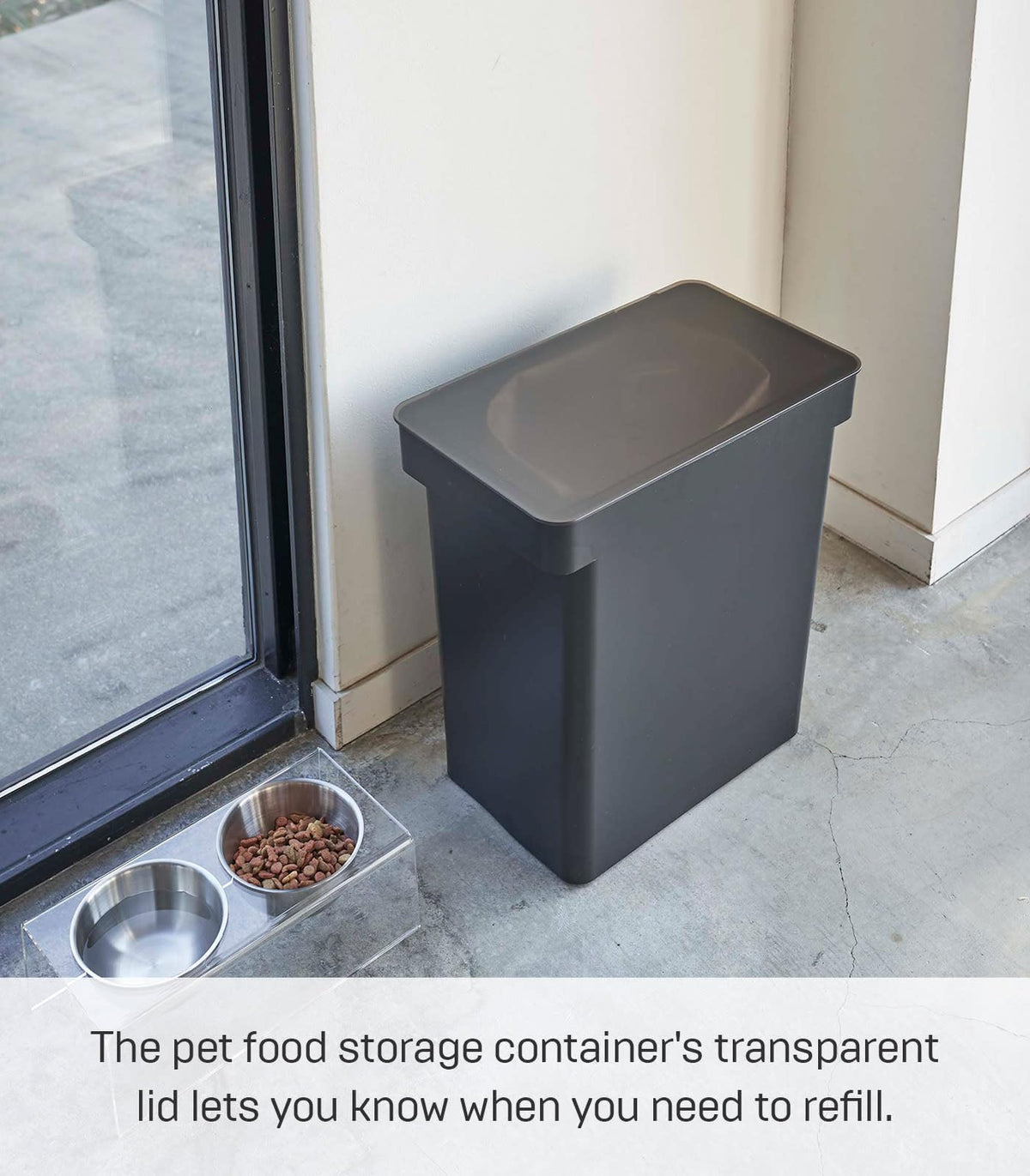 Airtight Pet Food Storage Container with Transparent Lid and Handle S291