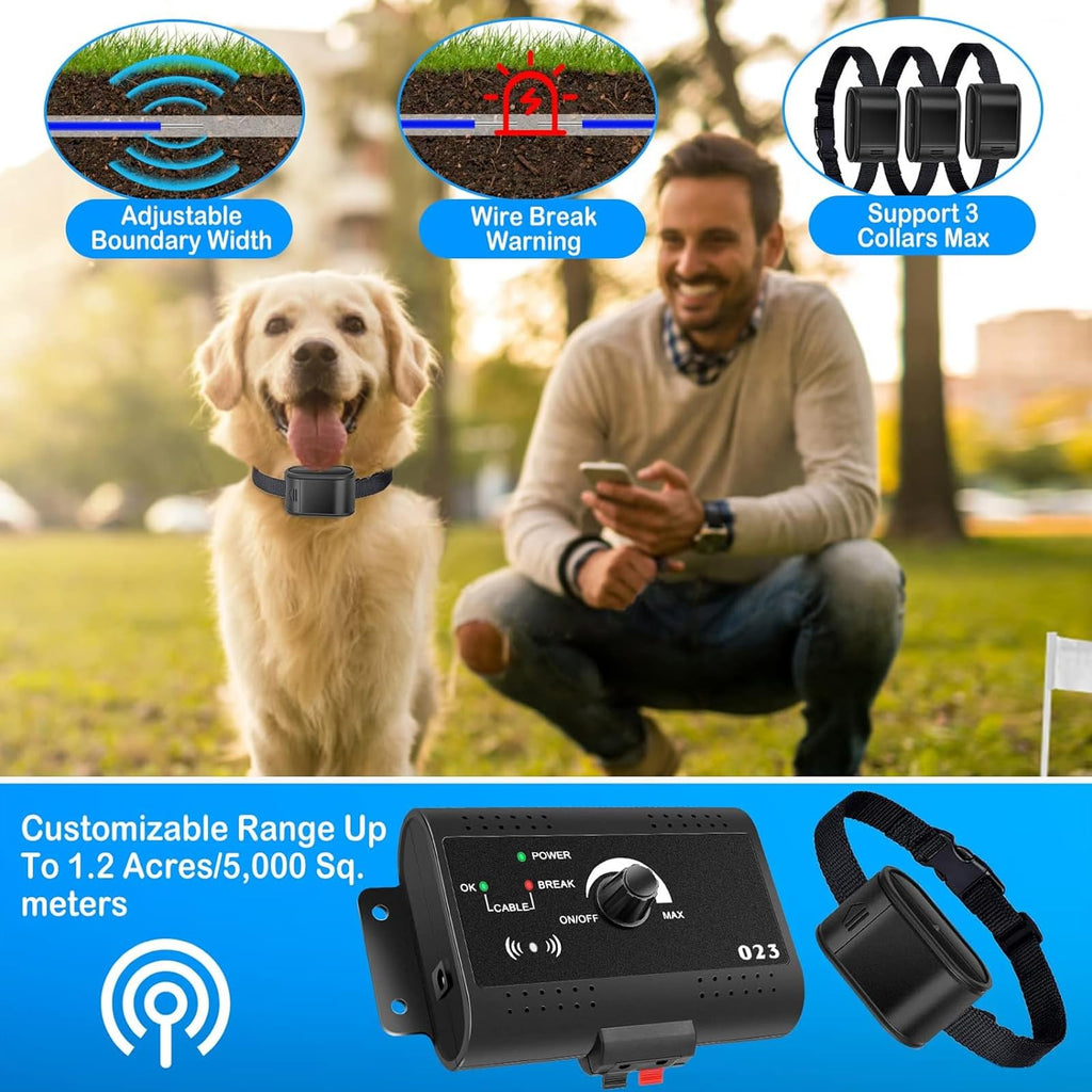 Electronic Dog Fence & Training Collar, 1/2 Acre Waterproof O3188