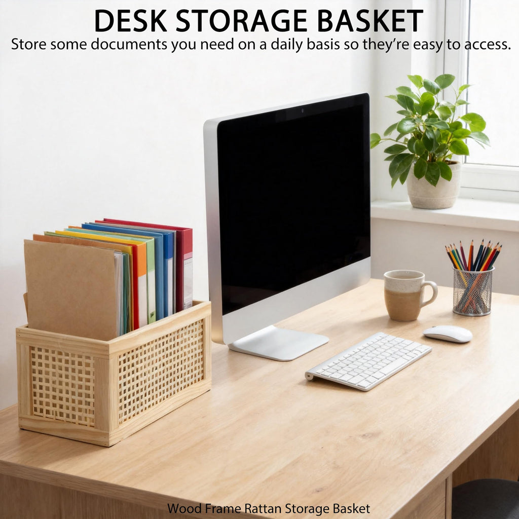 Rectangular Rattan Woven Storage Basket C387027