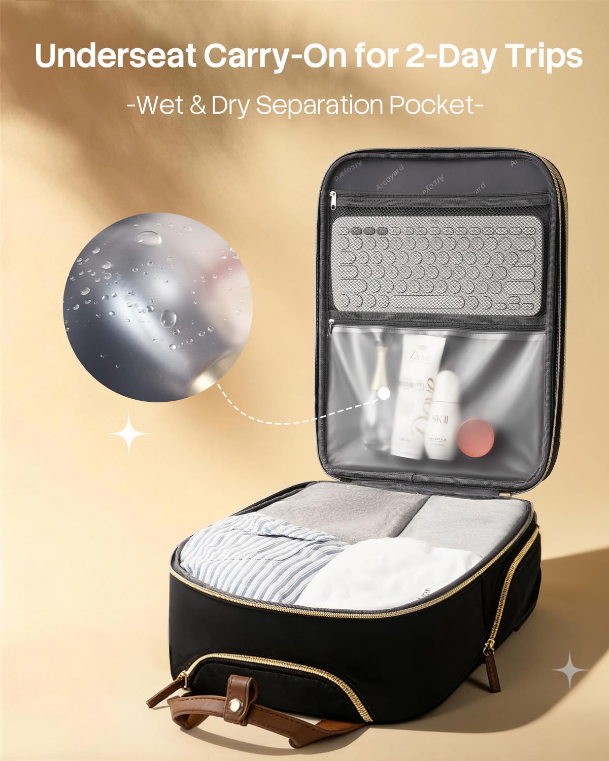 Underseat Carry On Luggage with Wheels S7211