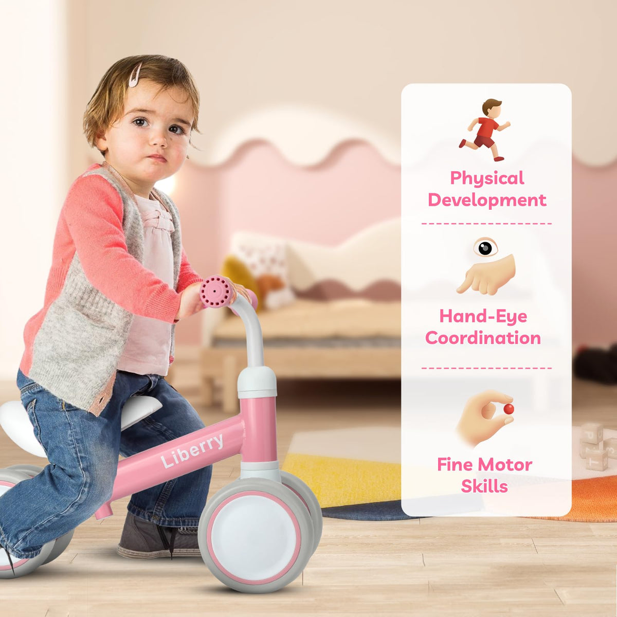 Pink Adjustable Baby Balance Bike Z906