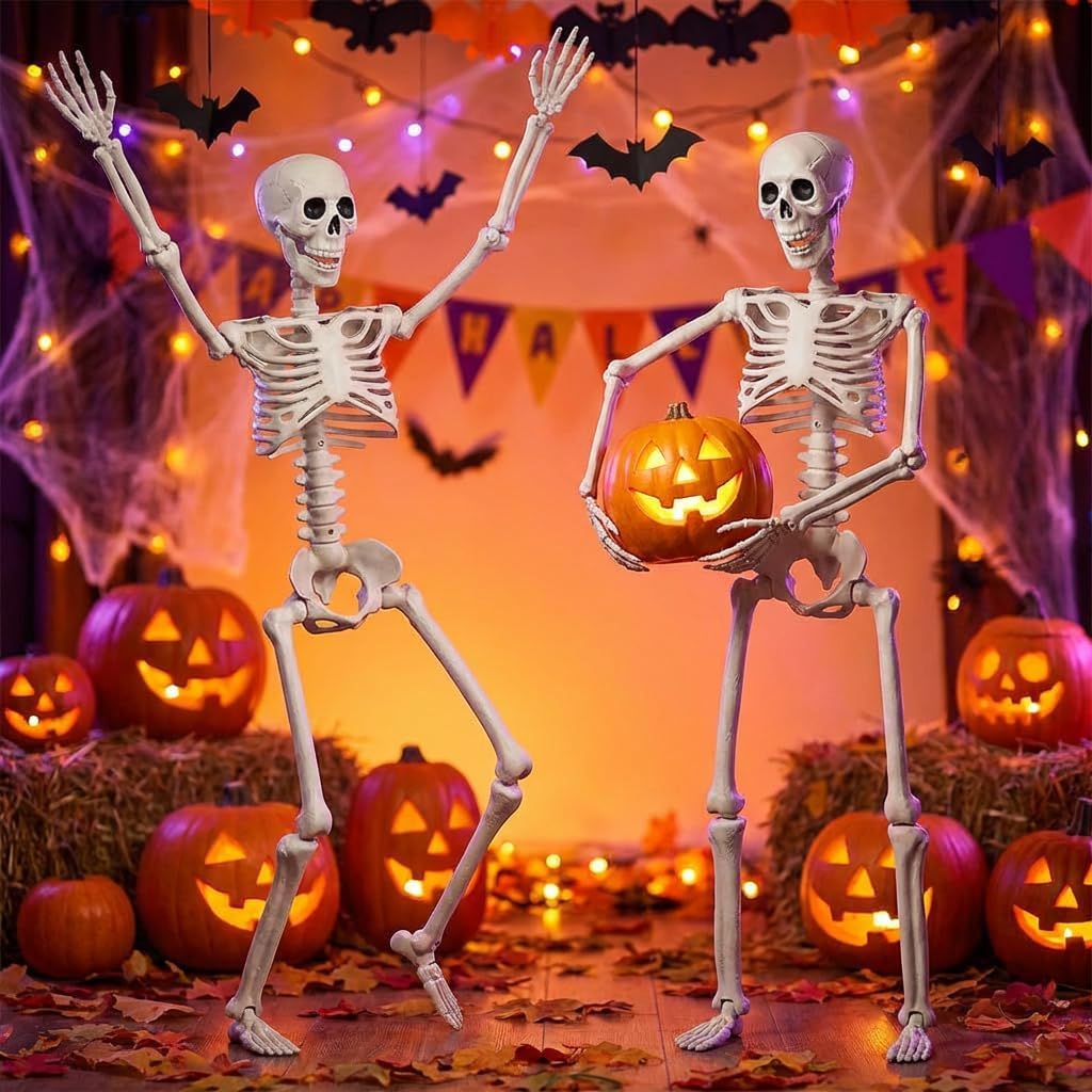 2-Pack 67" Posable Skeletons with Movable Joints X40289