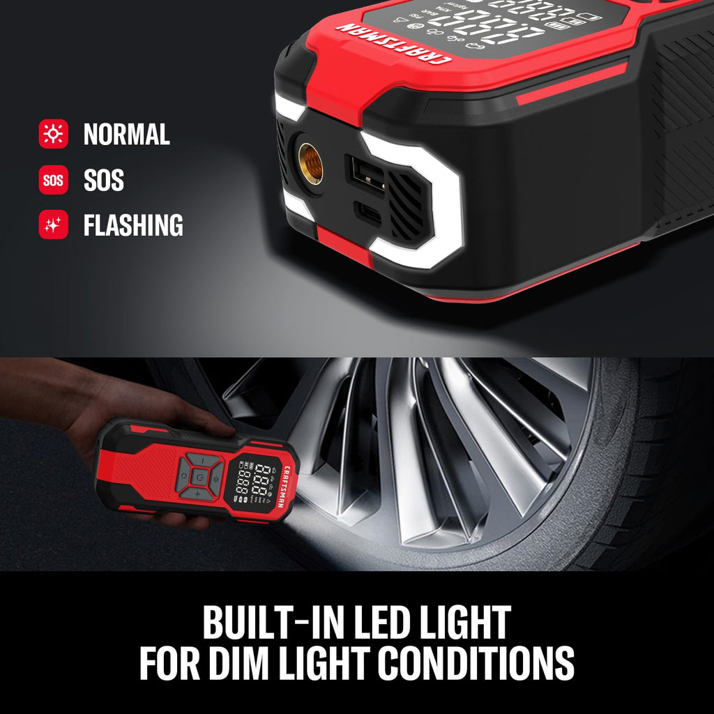 Cordless Portable Air Compressor with Digital Tire Pressure Gauge J387