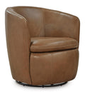 Top Grain Leather Swivel Barrel Chair T7521