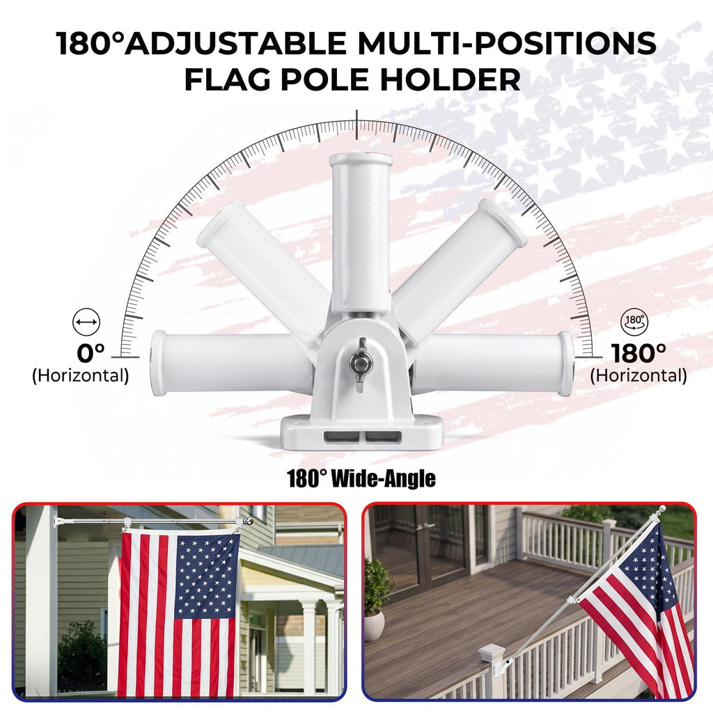Silver 6 FT Stainless Steel Flag Pole Kit 2 Pack D1046