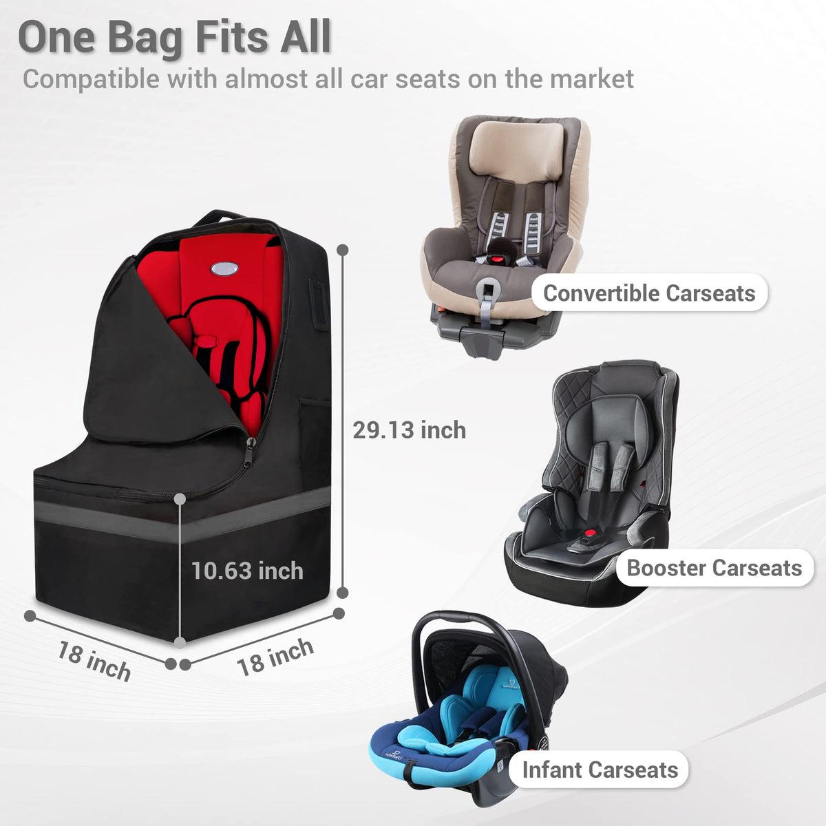 Padded Gray Car Seat Travel Bag R733692