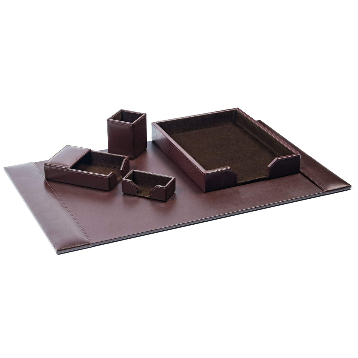 Bonded Leather Desk Set 5 Piece M7153