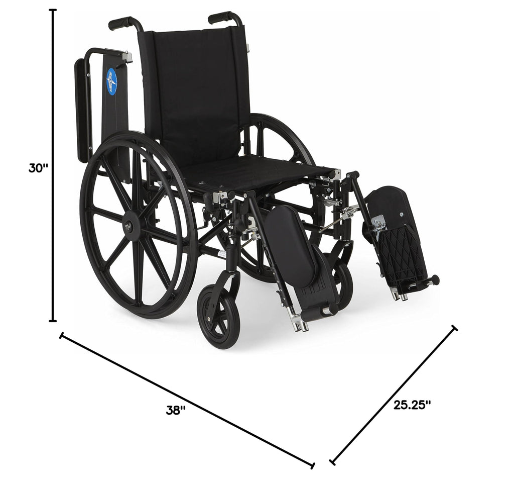 Lightweight Wheelchair with Swing-Back Desk-Length Arms and Elevating Leg Rests Y731