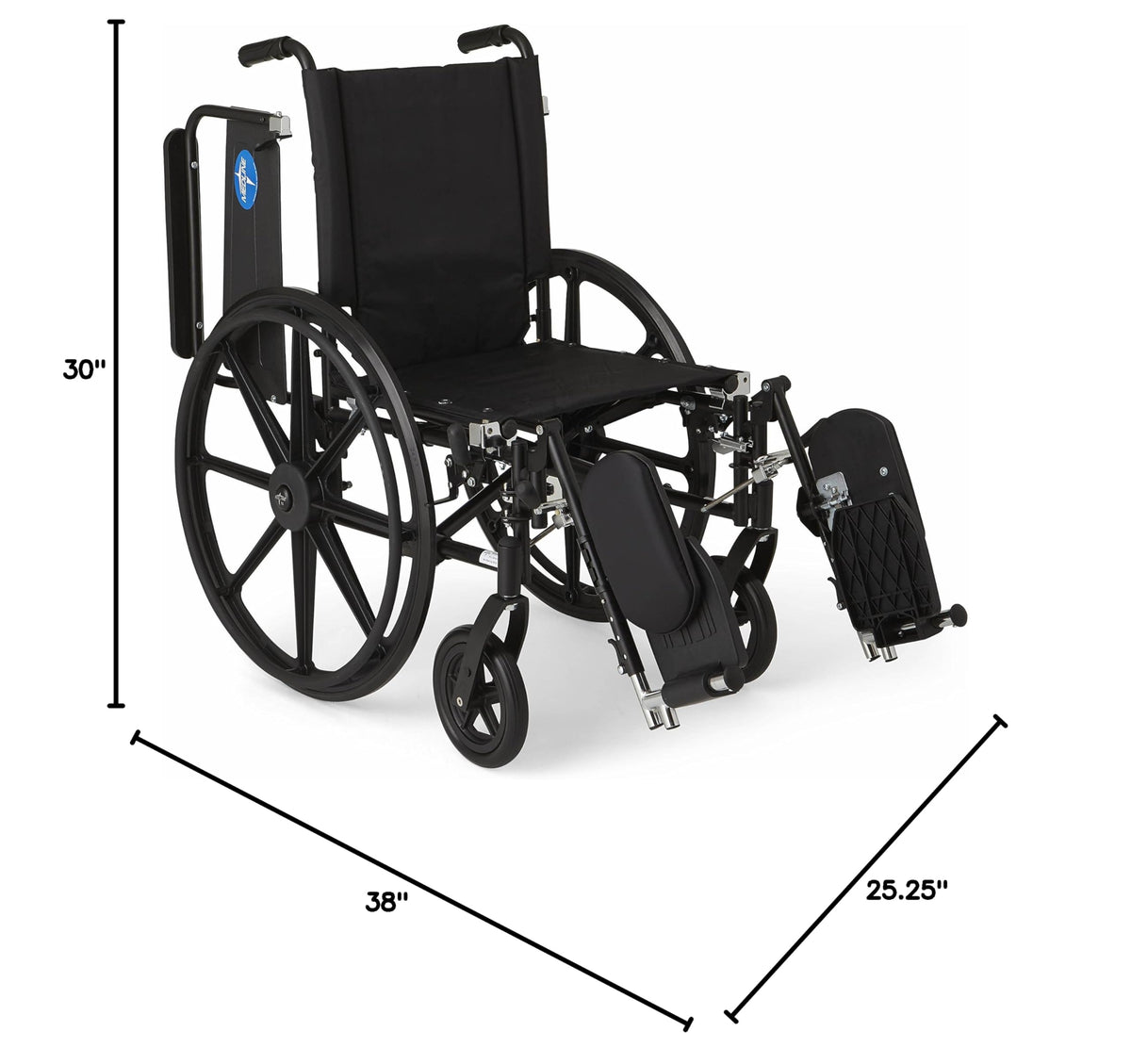 Lightweight Wheelchair with Swing-Back Desk-Length Arms and Elevating Leg Rests Y731