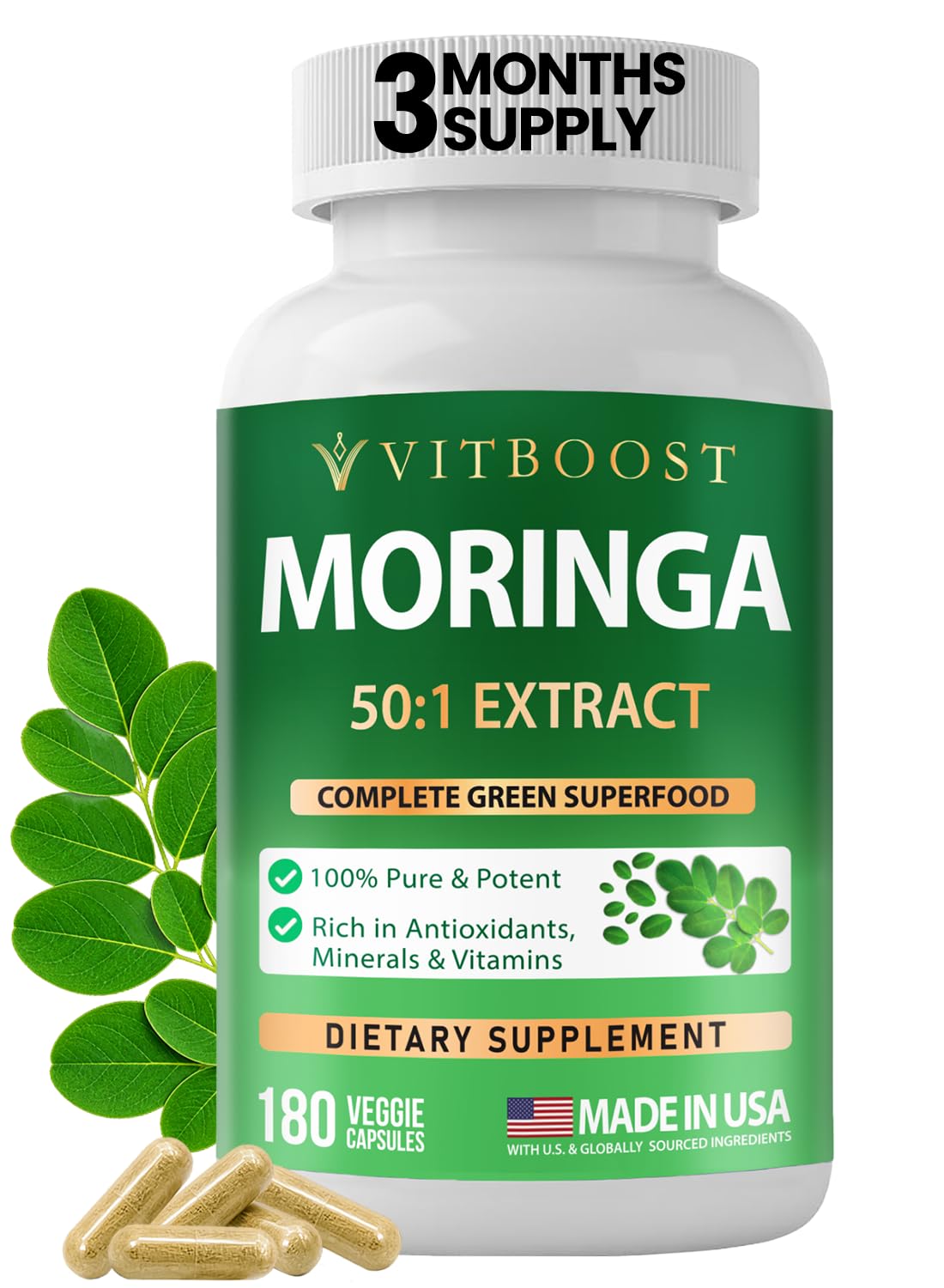 Moringa Oleifera Extract Capsules 400mg X70529