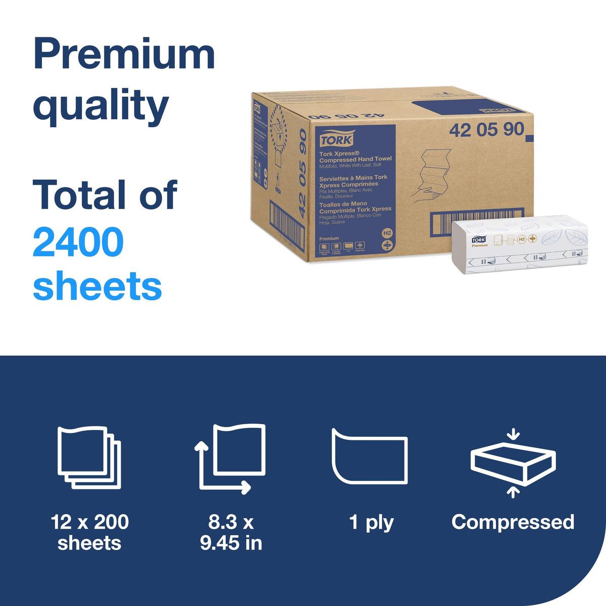 Multifold Hand Towel, 12 x 200 Sheets L31353