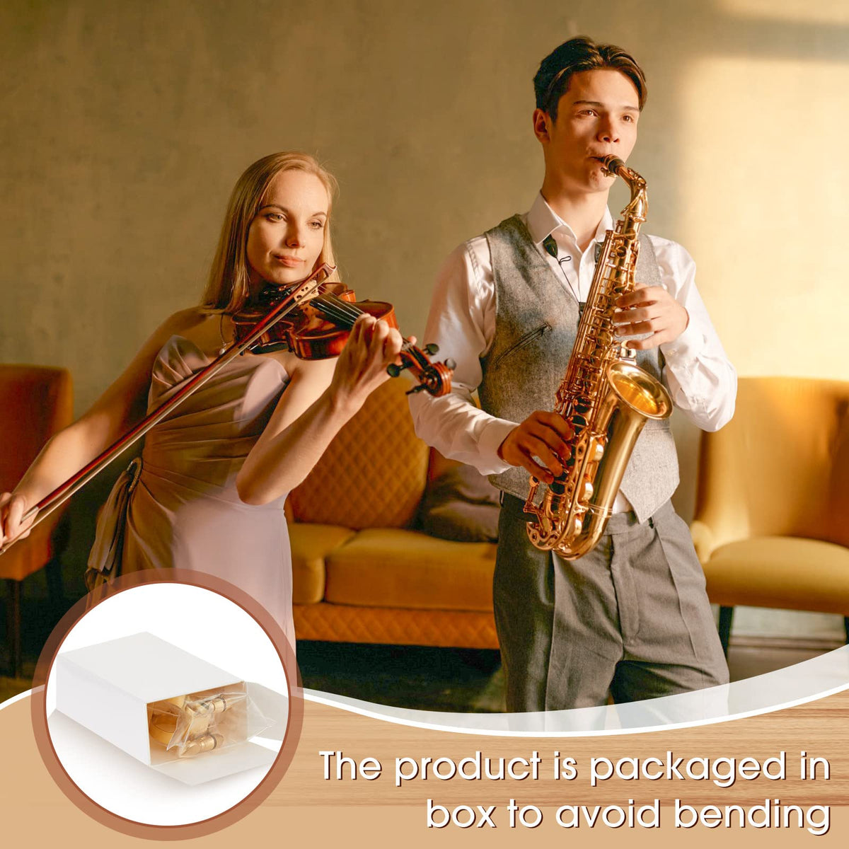 2 Pcs Gold Alto Saxophone Ligature P279873