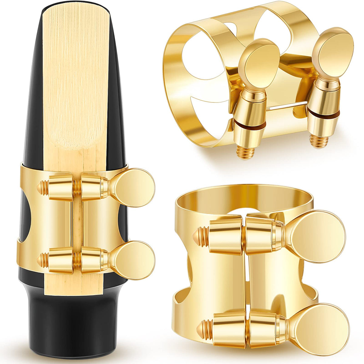 2 Pcs Gold Alto Saxophone Ligature P279873
