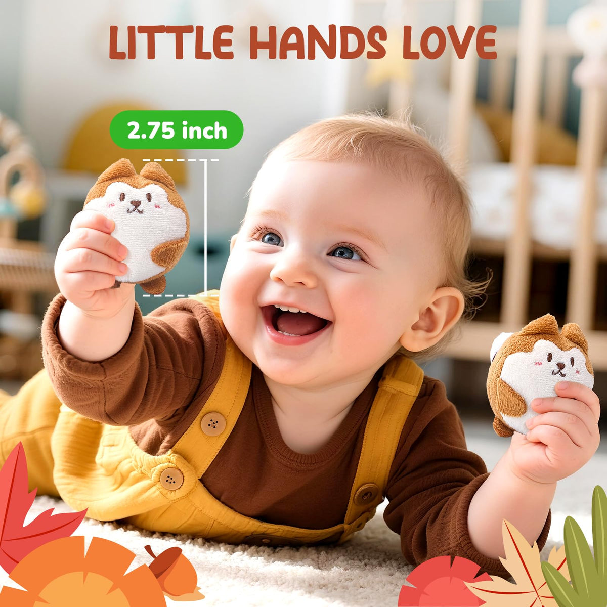 Soft Treehouse 5 Sensory Squirrels Rattle H33777