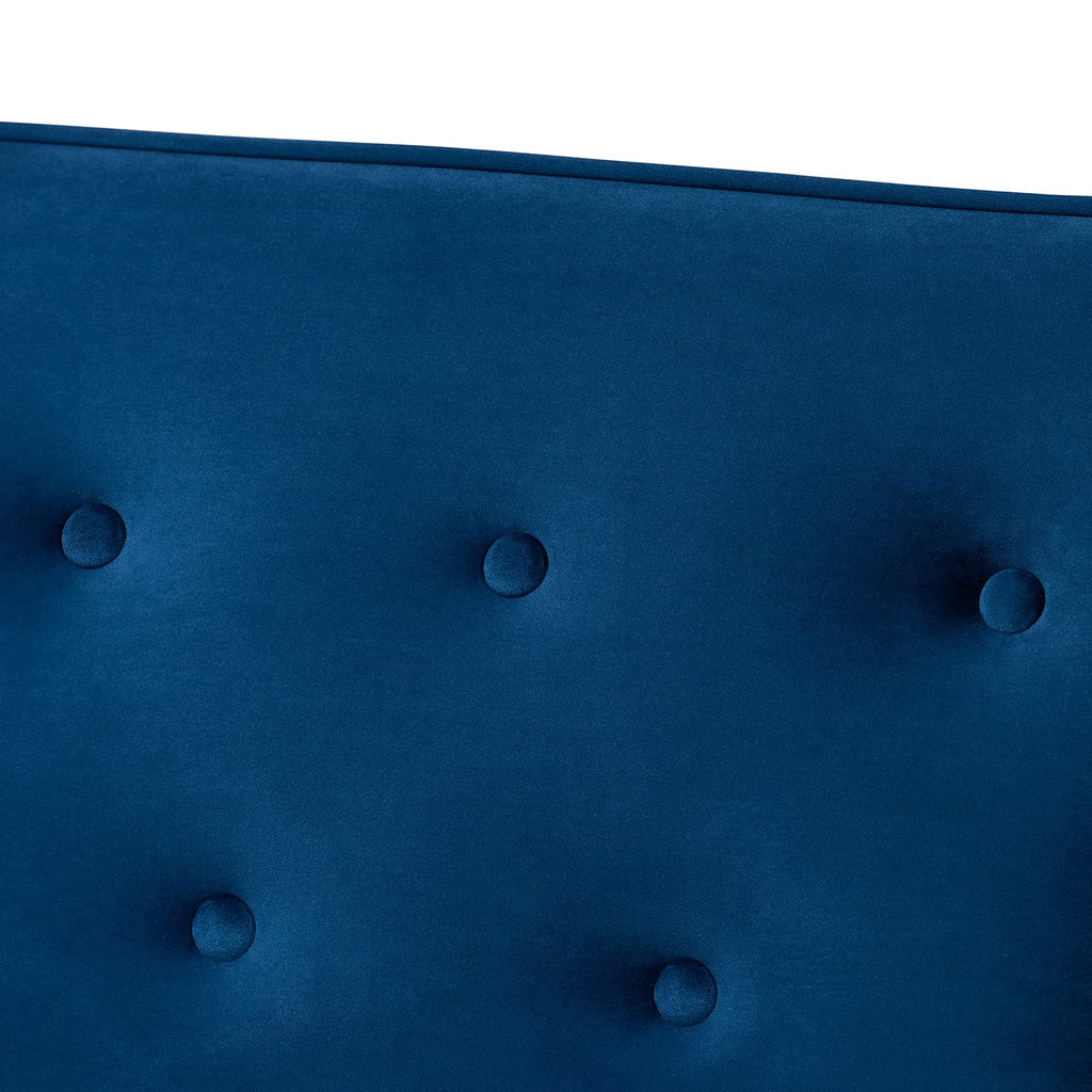 Navy Blue Velvet Upholstered 3-seater Sofa E6513