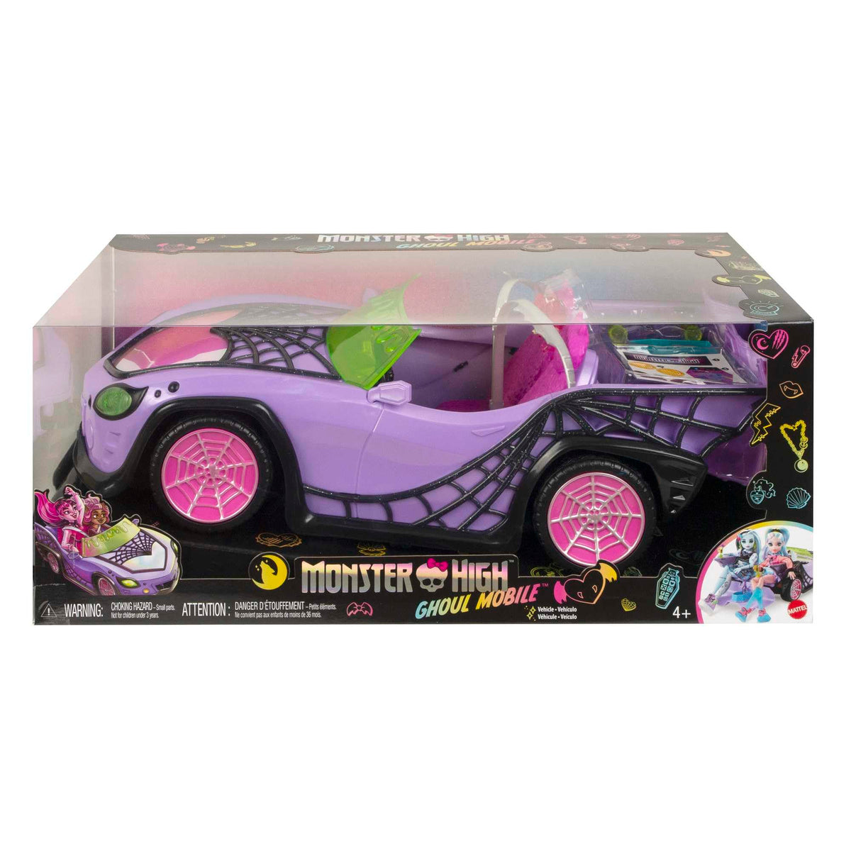 Purple Convertible Toy Car with Spiderweb Details Z9658