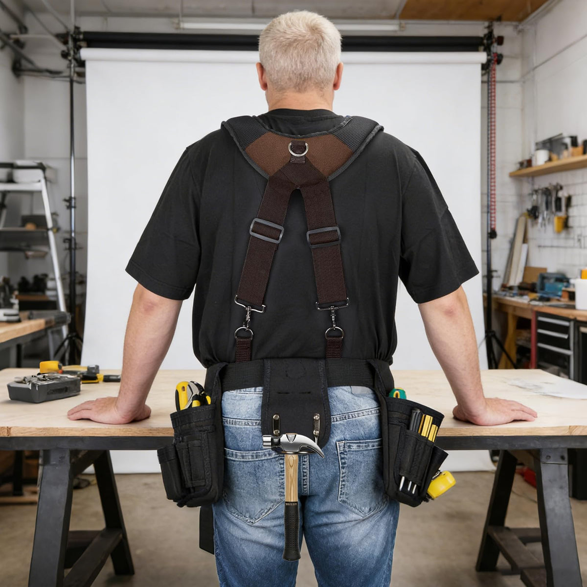 Tool Belt Suspenders with Magnetic Wristband S25859