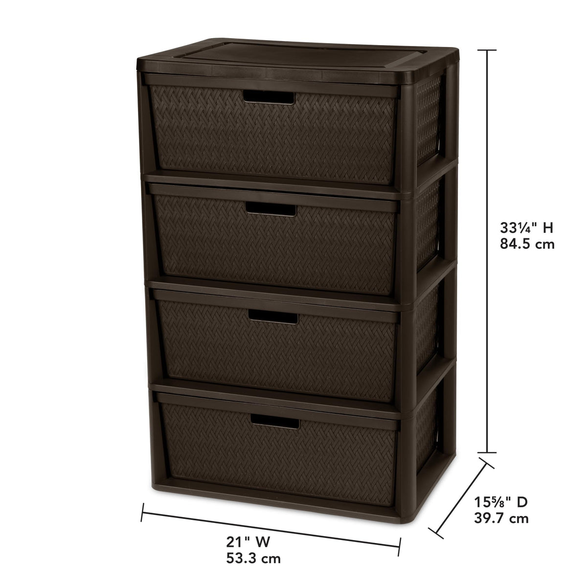 4 Drawer Plastic Storage Tower Brown N172281