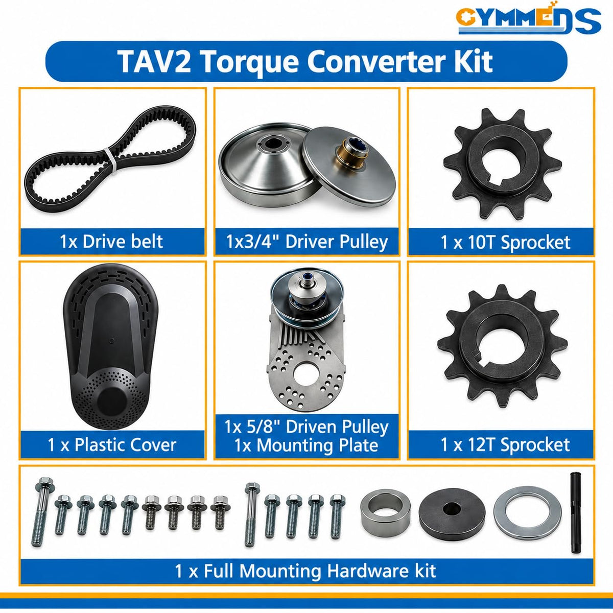 30 Series Torque Converter 3/4" Bore CVT Clutch Go Kart Mini Bike Parts Kit H42908