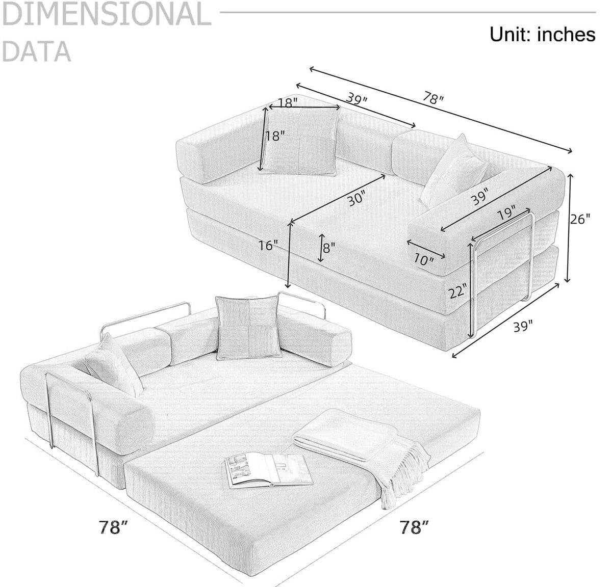 Pink Futon Sleeper Sofa Bed J129