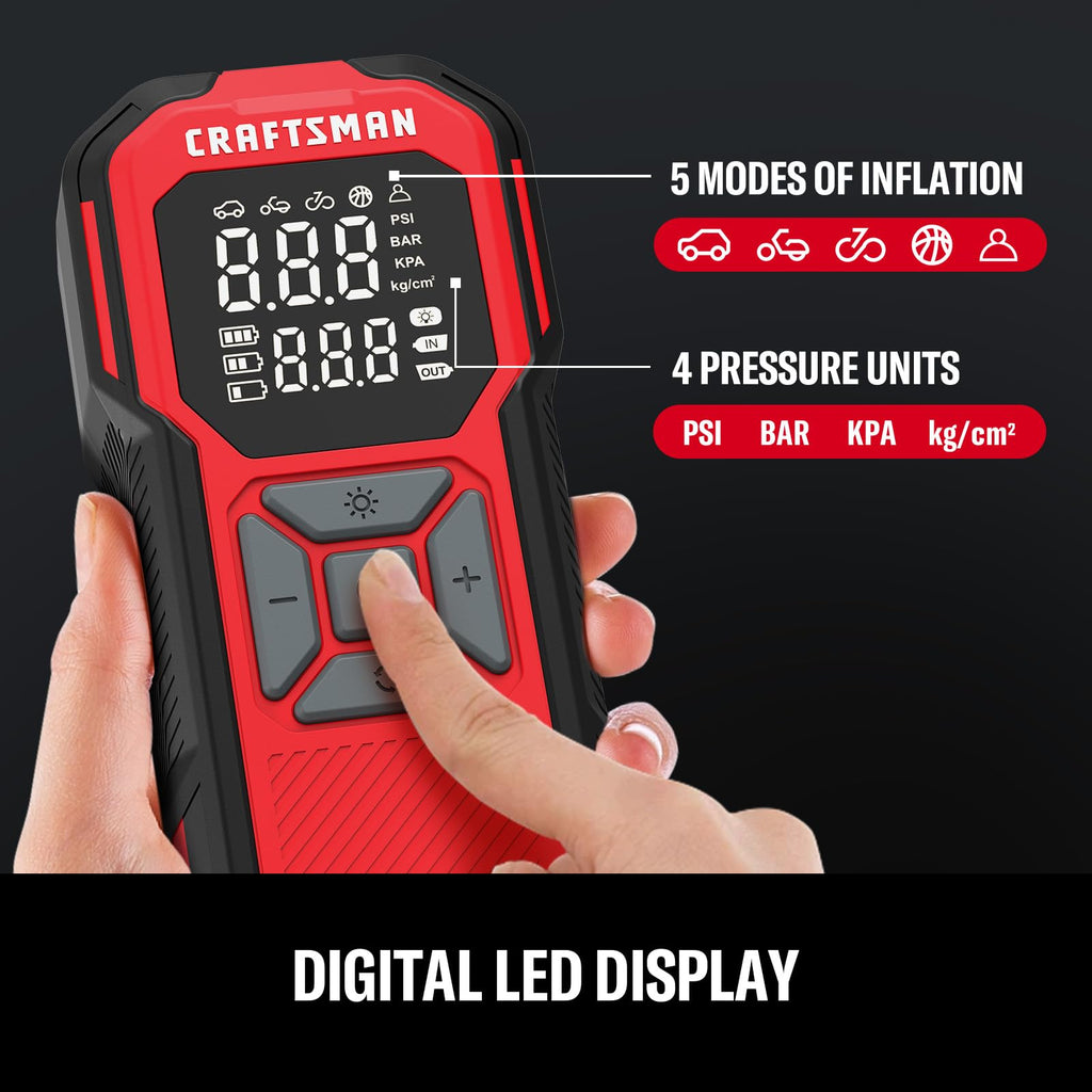 Cordless Portable Air Compressor with Digital Tire Pressure Gauge J387
