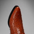 Men’s Cognac Ostrich Print Leather Western Boots P95456