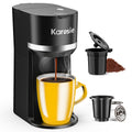 Black Single Serve Coffee Maker for Pods and Grounds, 6-12 oz A3775