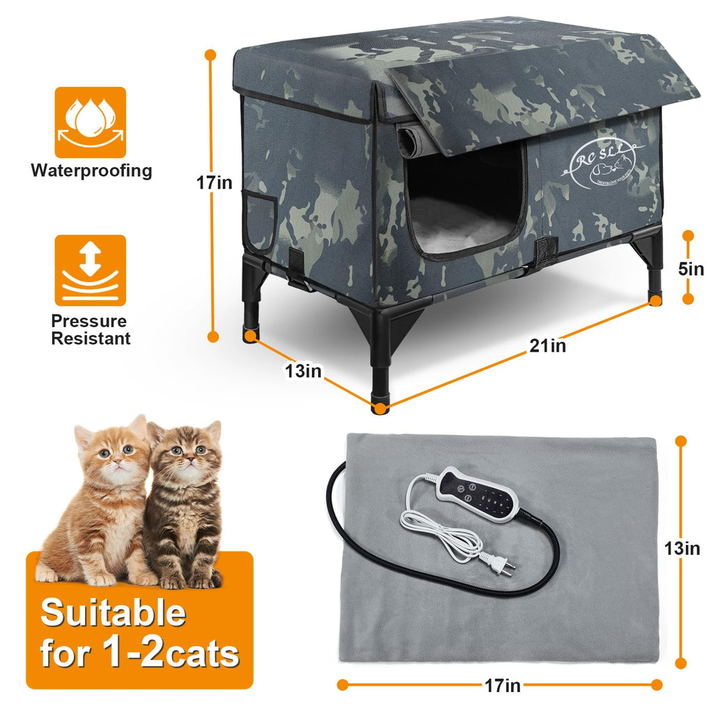 Heated Cat House with Escape Door C12860