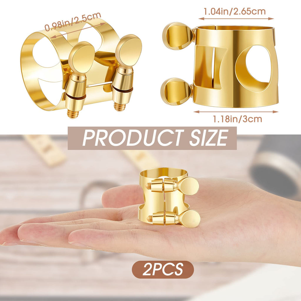 2 Pcs Gold Alto Saxophone Ligature P279873