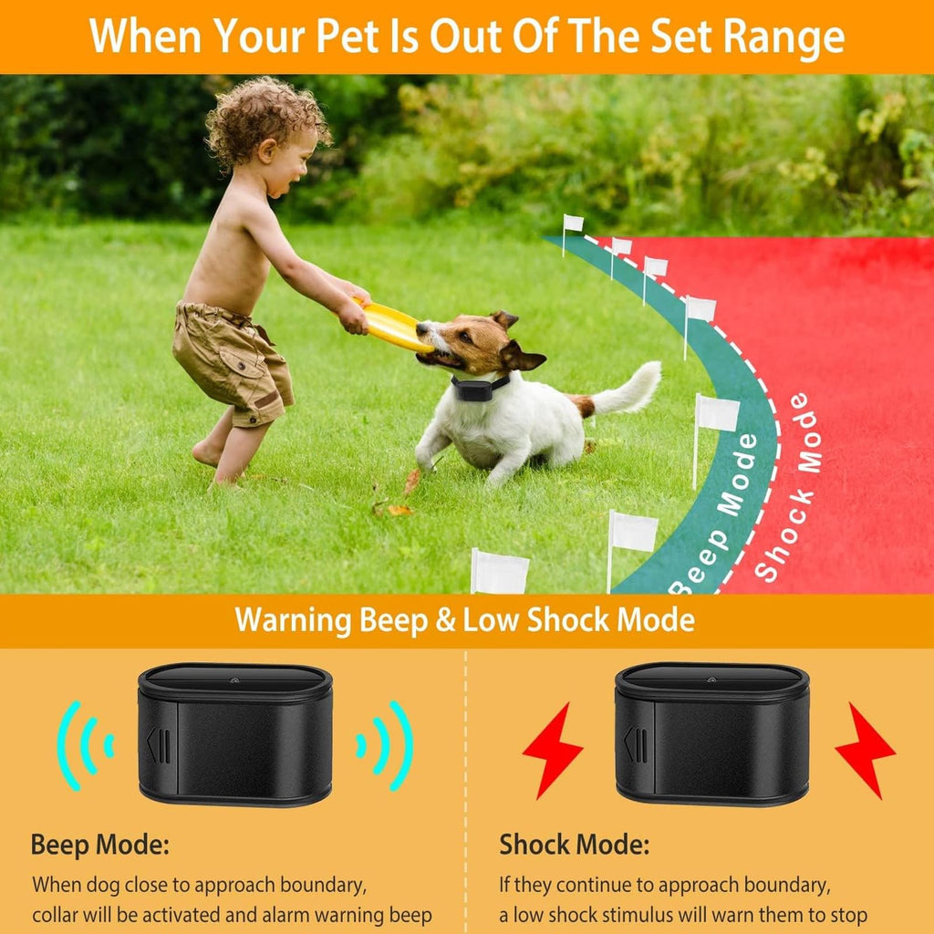 Electronic Dog Fence & Training Collar, 1/2 Acre Waterproof O3188