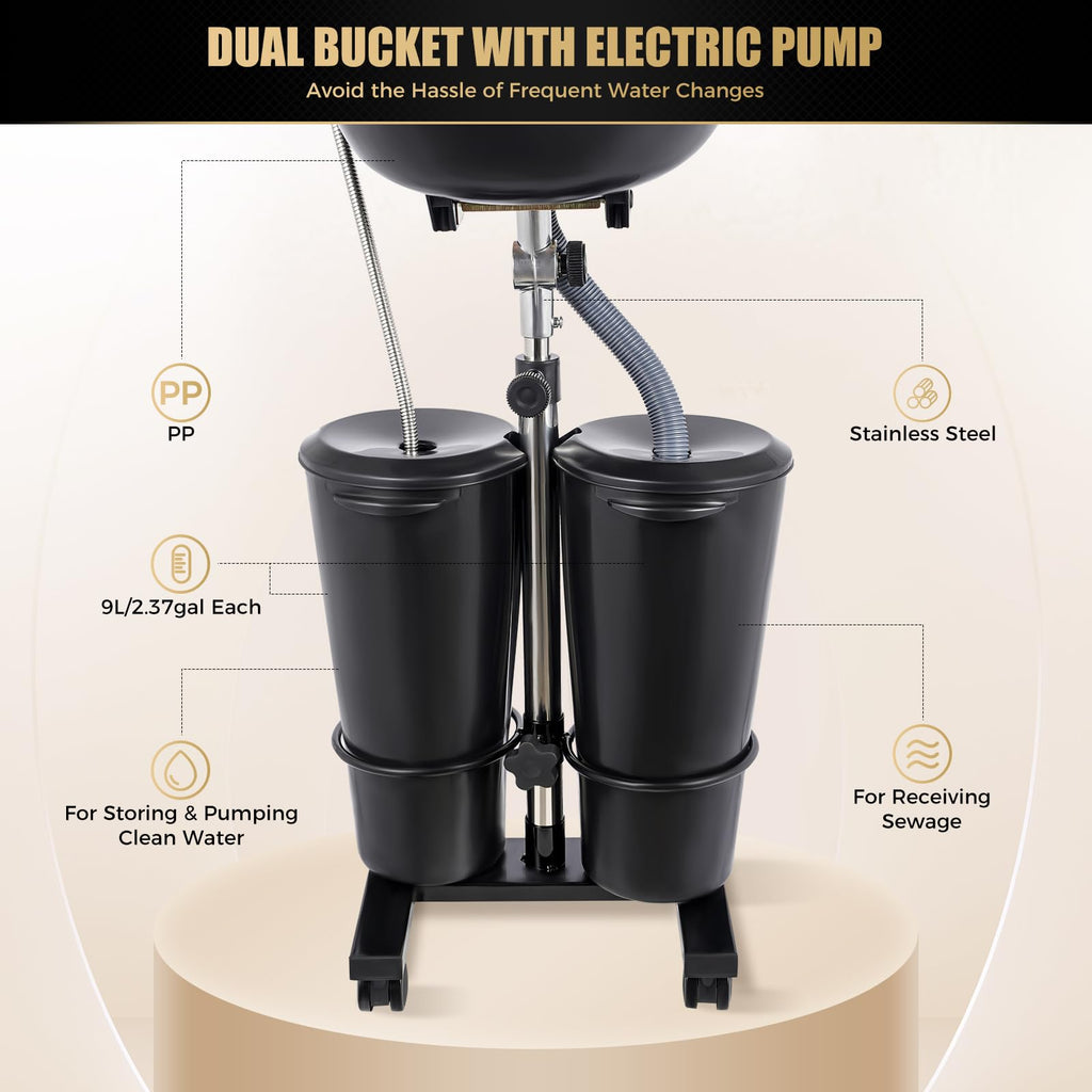 Portable Adjustable Shampoo Bowl with Electric Pump C4450