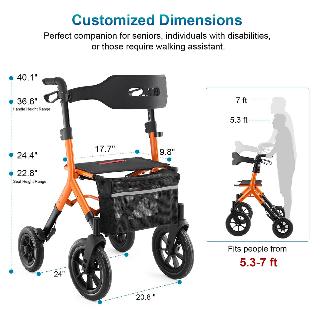 Tall Foldable Walker with Seat L471