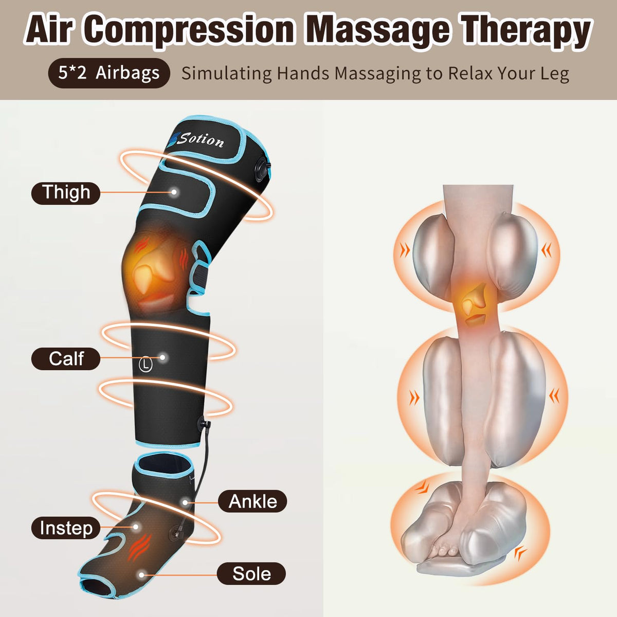 Leg Massager with Heat and Compression G418725