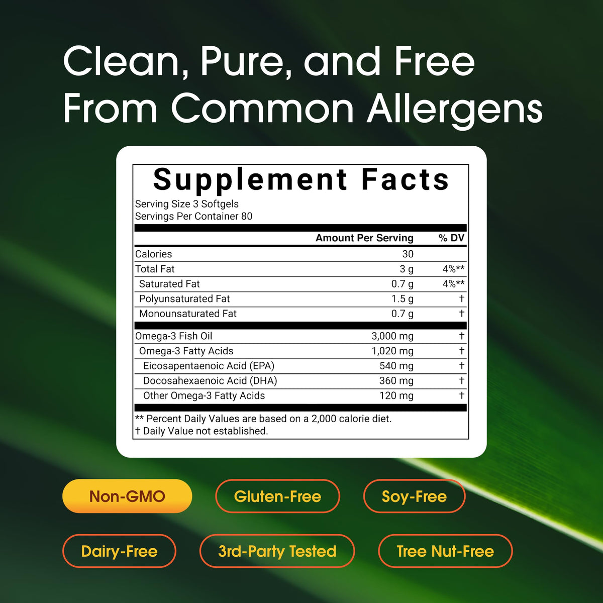 Omega-3 Fish Oil 3,000mg 240 Softgels P2297