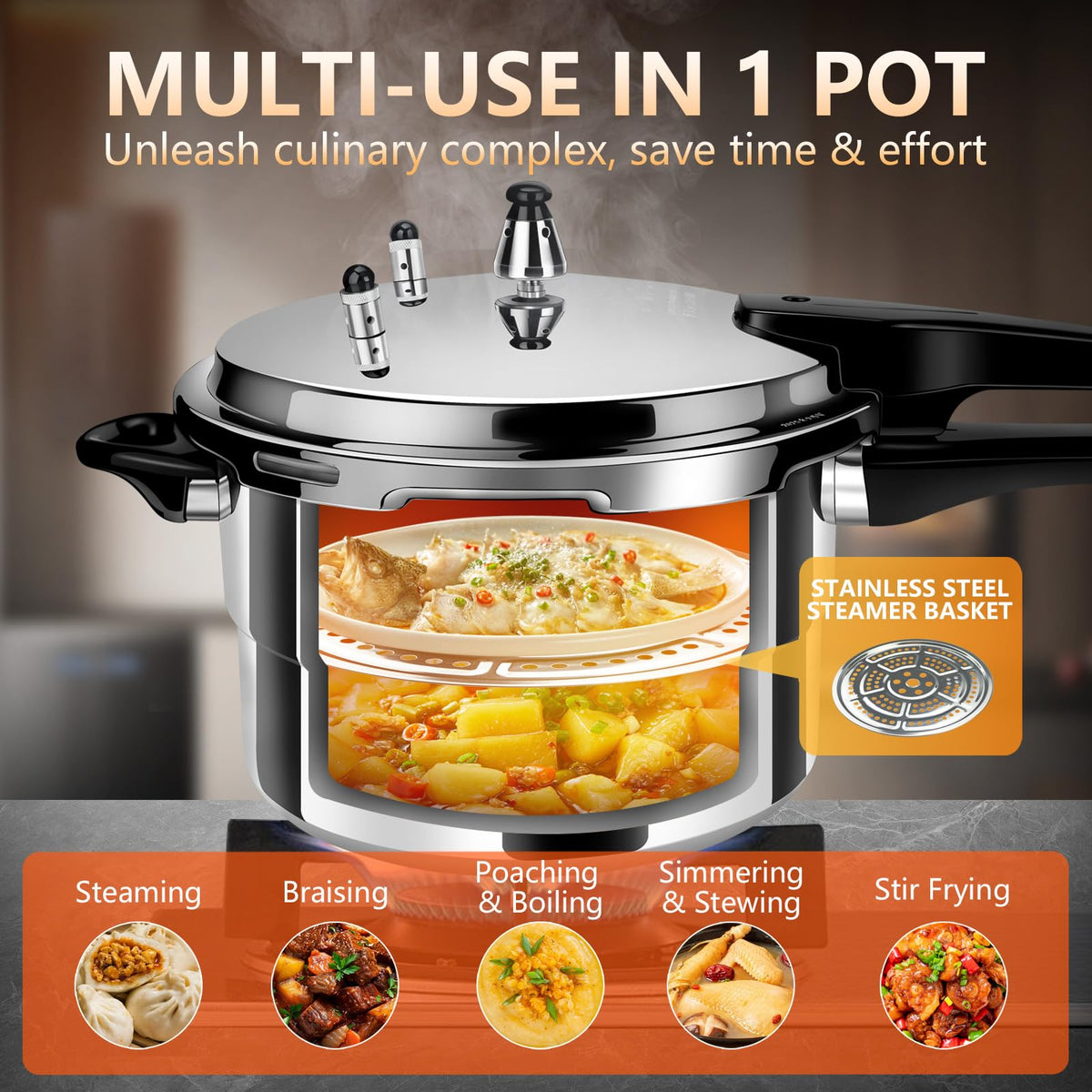 Aluminum 4.22Qt Pressure Cooker Y99592