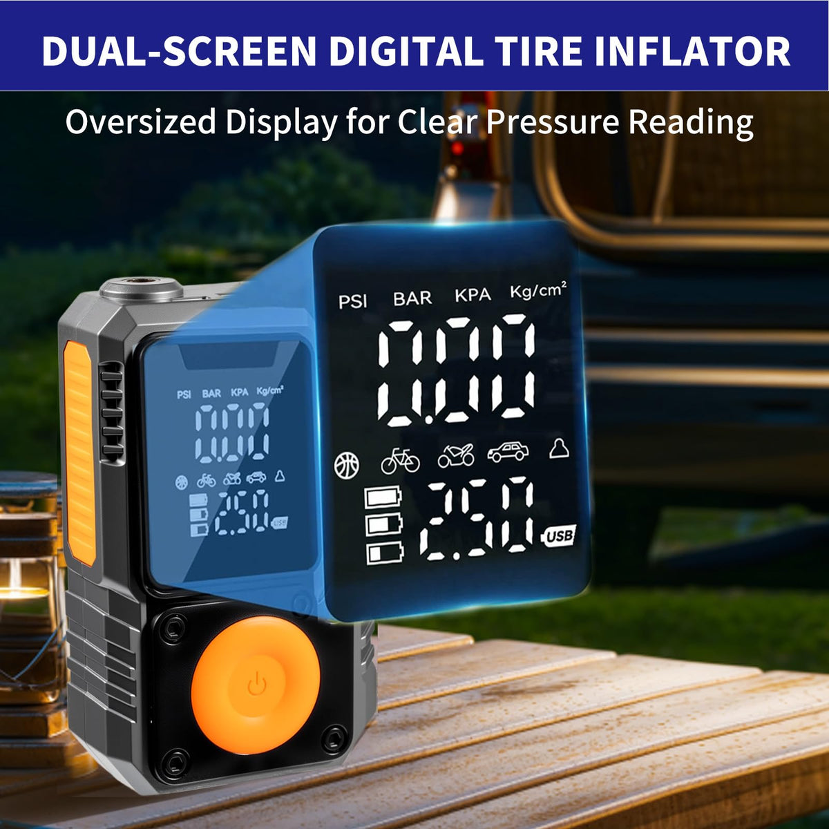 Portable 150PSI Cordless Tire Inflator with Pressure Gauge J726
