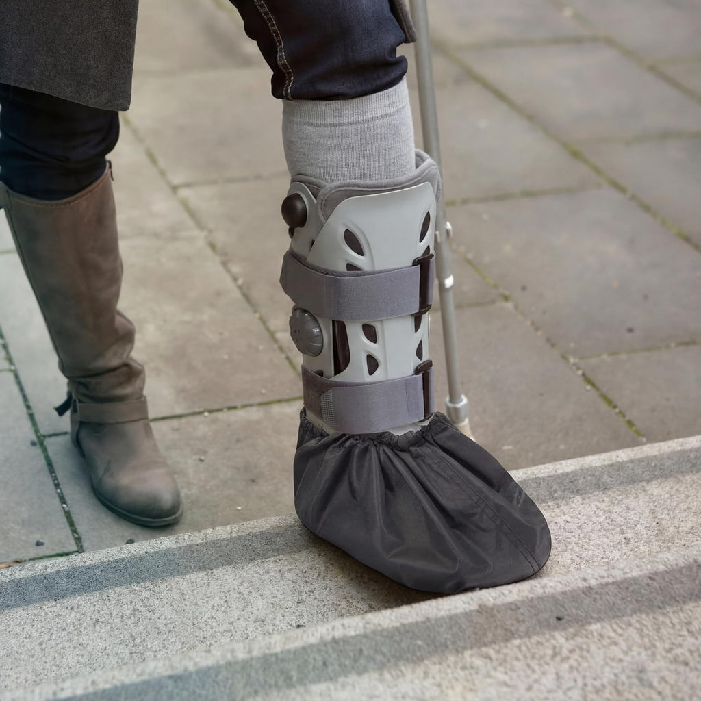 Light Gray Waterproof Non Slip Walking Boot Covers 2 Pairs T1826