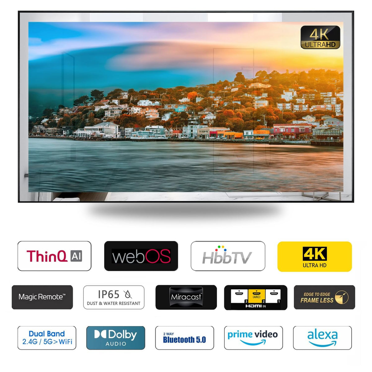 55 Inch 4K UHD Waterproof Smart Mirror TV G171