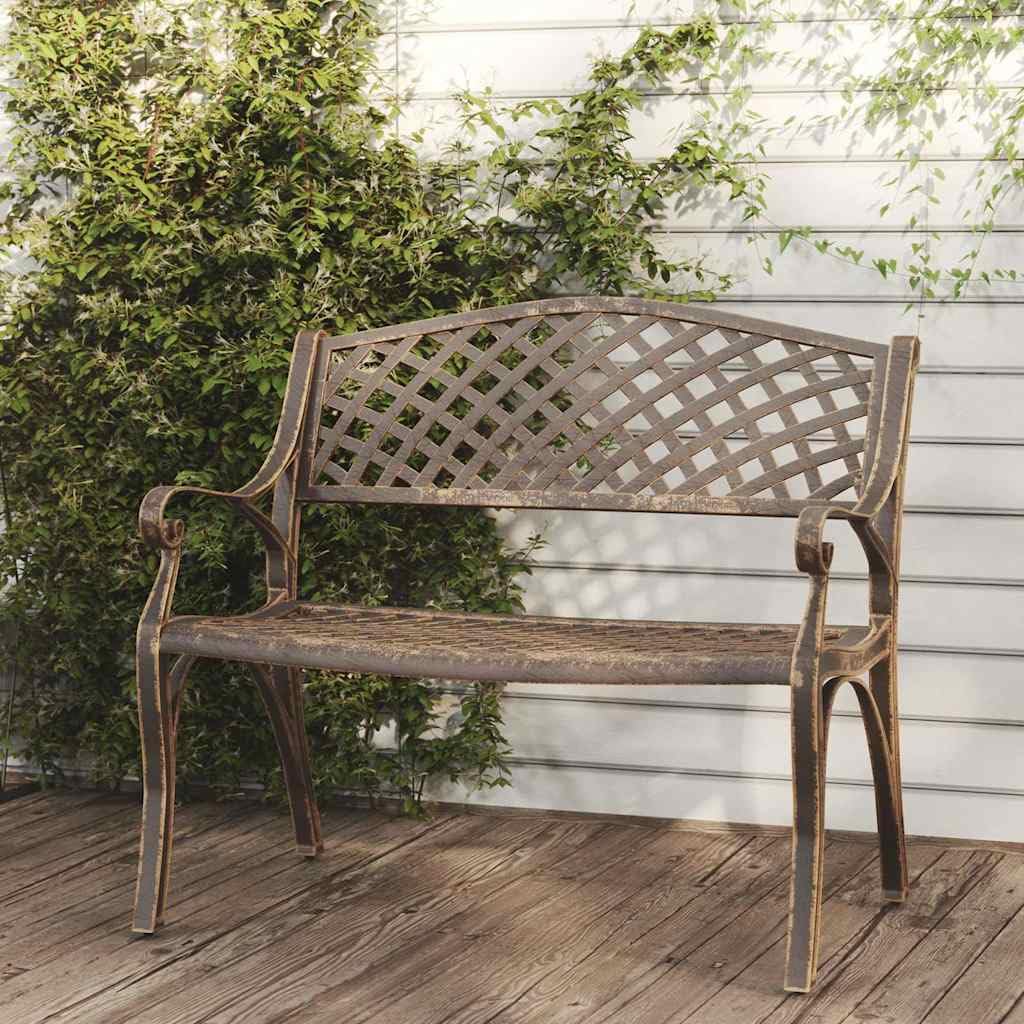 Cast Aluminum Patio Bench with Backrest X27209