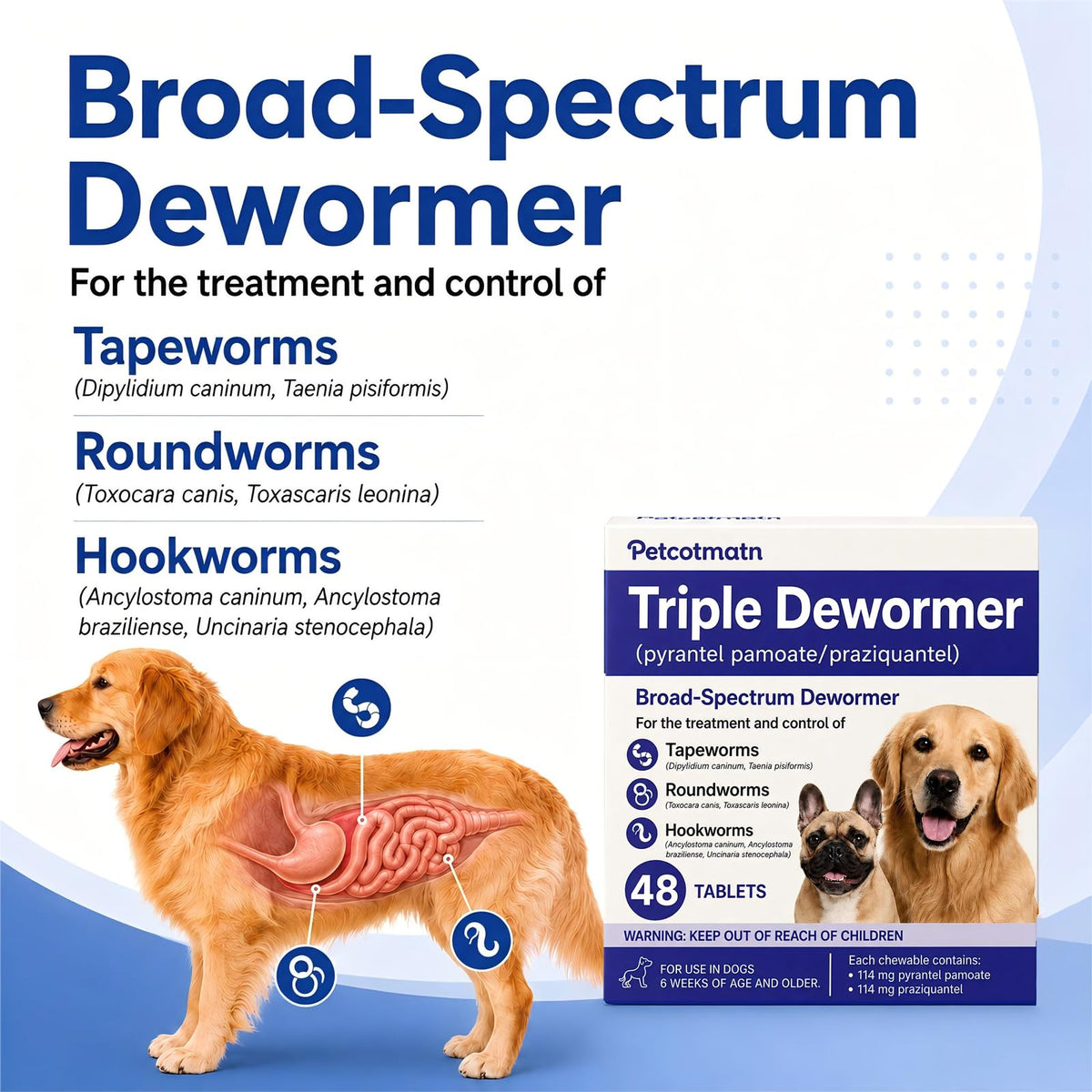Dog Dewormer Tablets 48 Count S27338