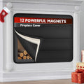 Black Magnetic Fireplace Cover O870