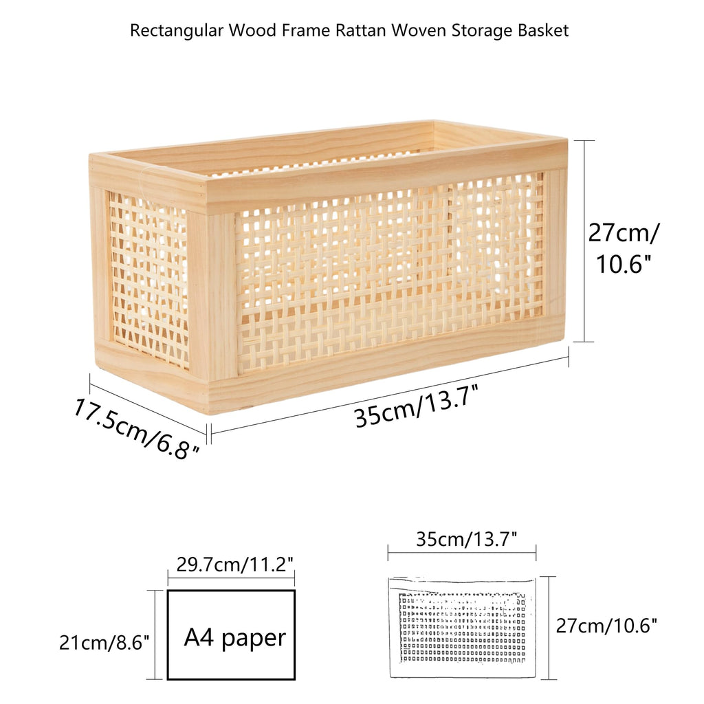 Rectangular Rattan Woven Storage Basket C387027