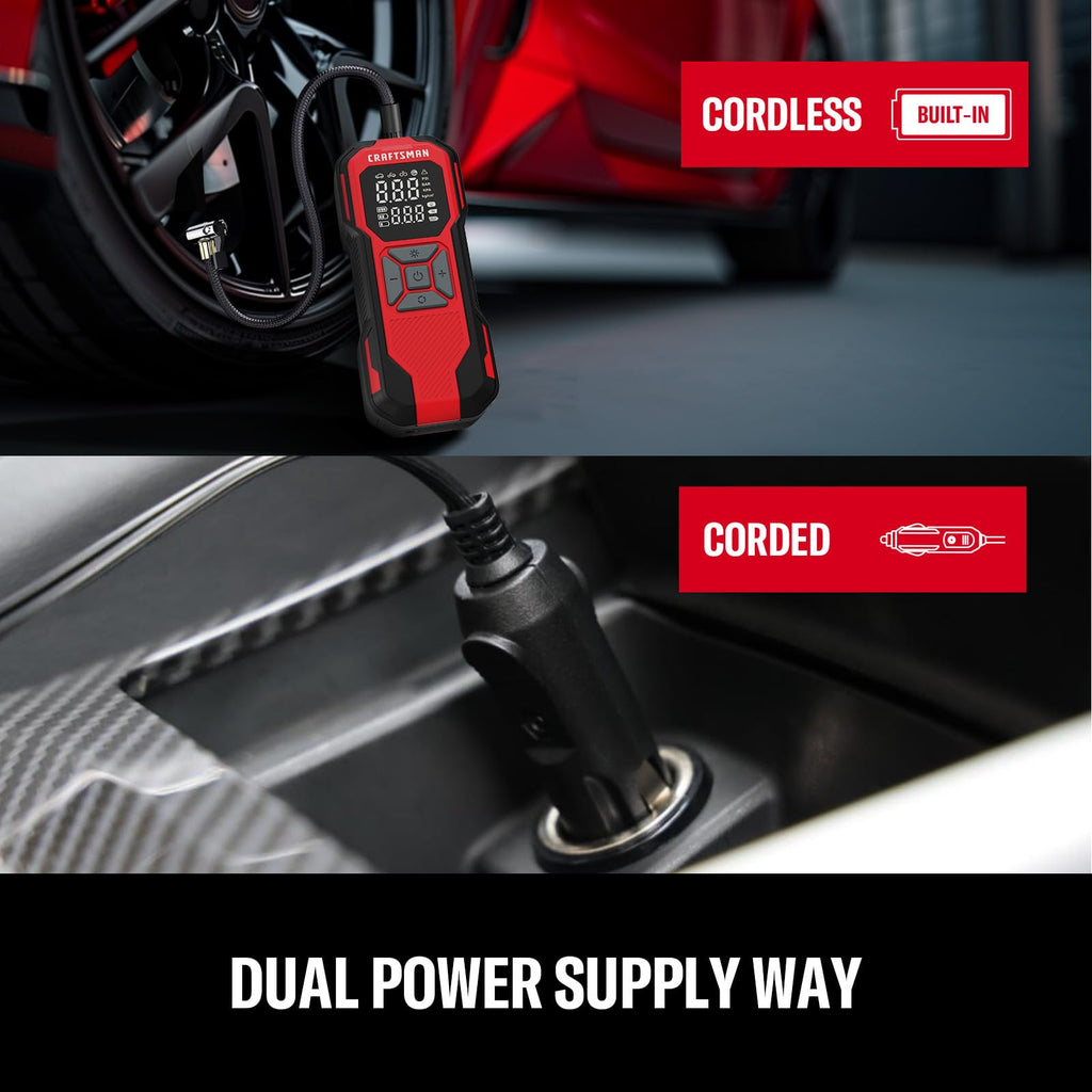 Cordless Portable Air Compressor with Digital Tire Pressure Gauge J387
